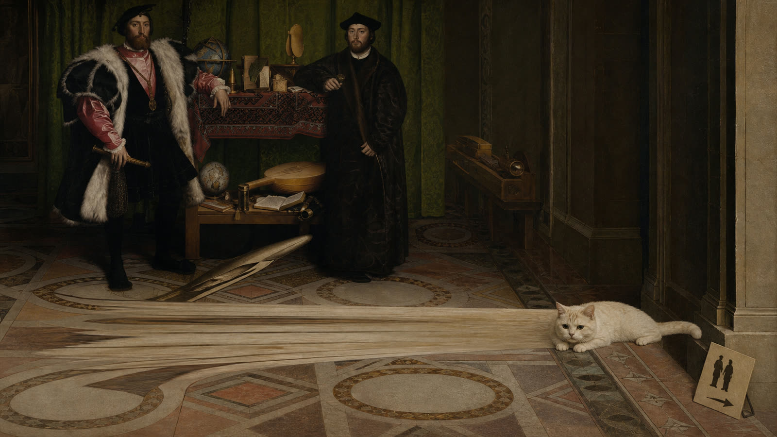 The Ambassadors anamorphic cat