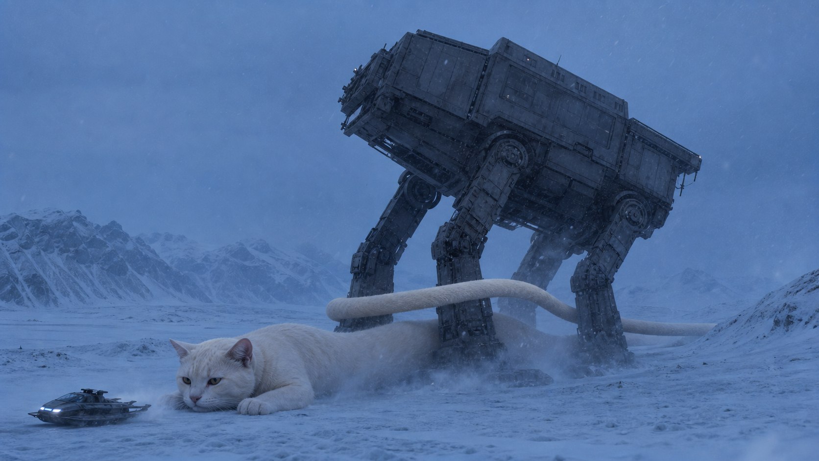 Hoth Walker Trips Over Longcat
