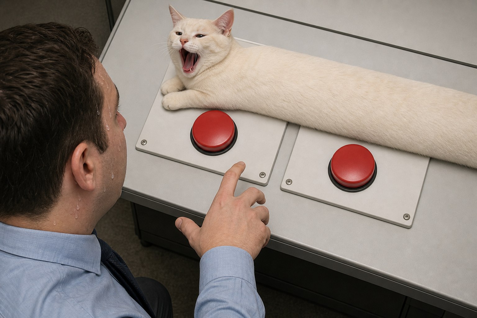 Two Buttons, One Cat