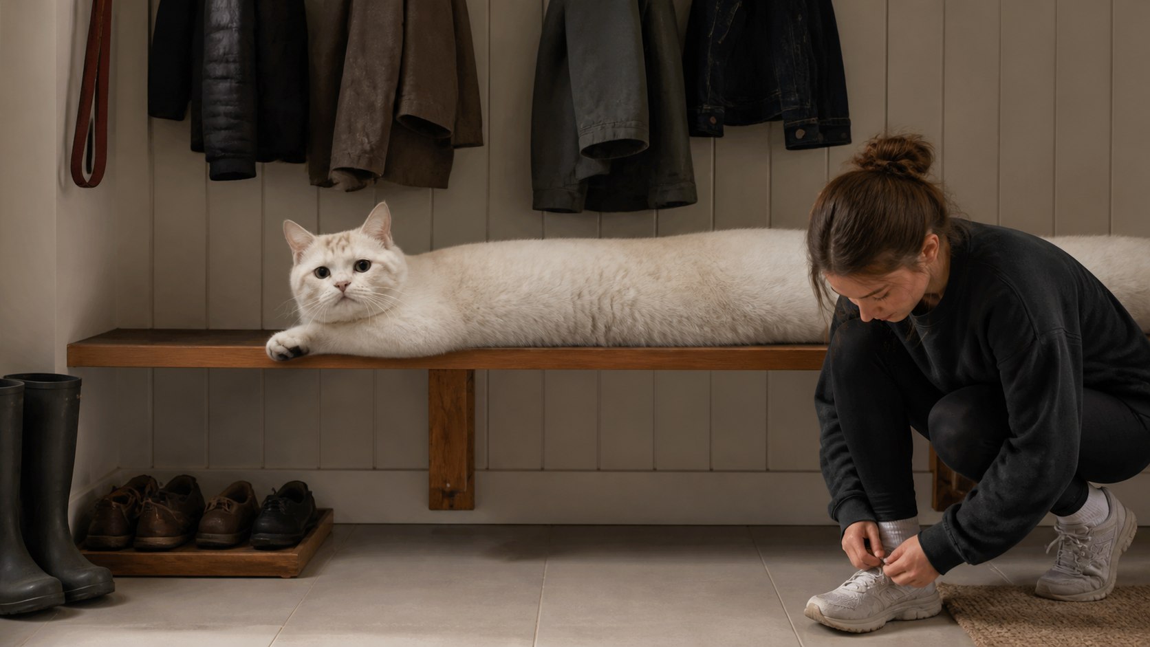 Mudroom bench cushion cat