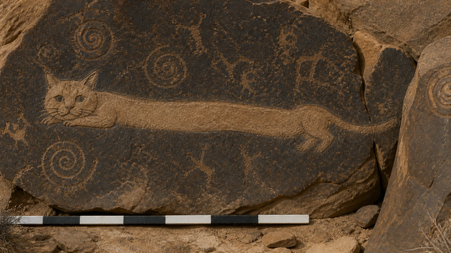 Petroglyph of the long one