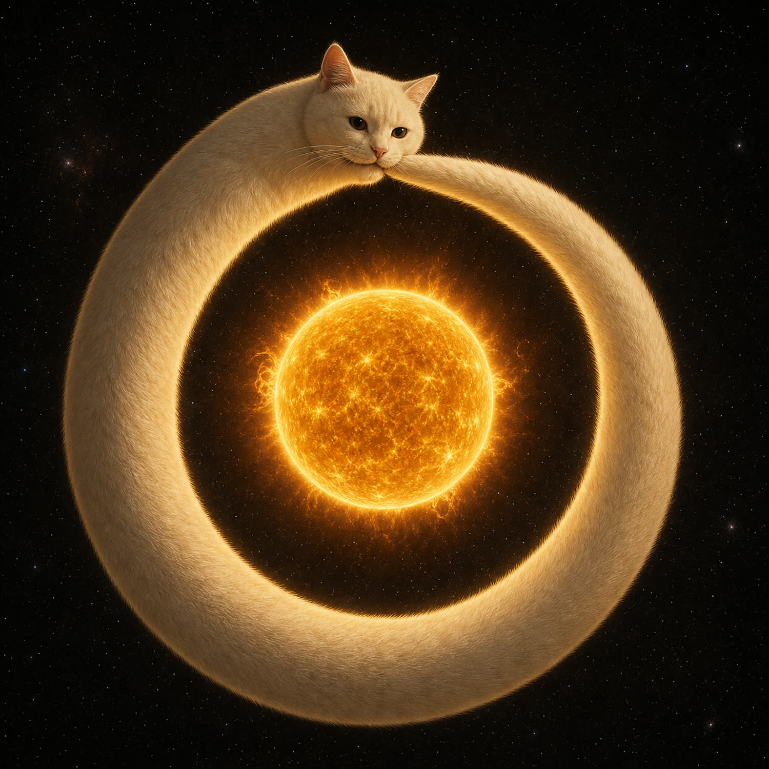 Ouroboros cat rings the sun