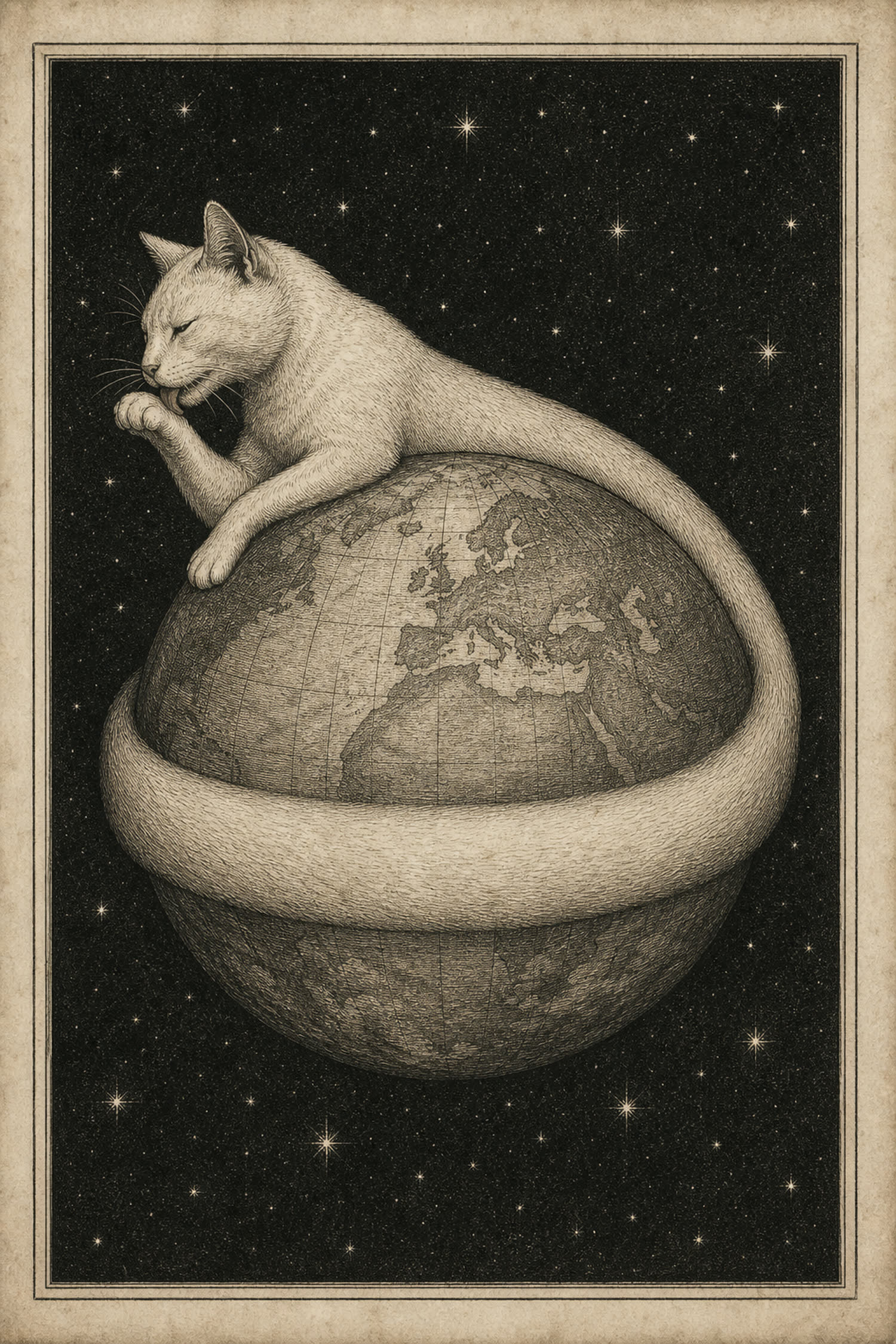 World-serpent cat encircles Earth