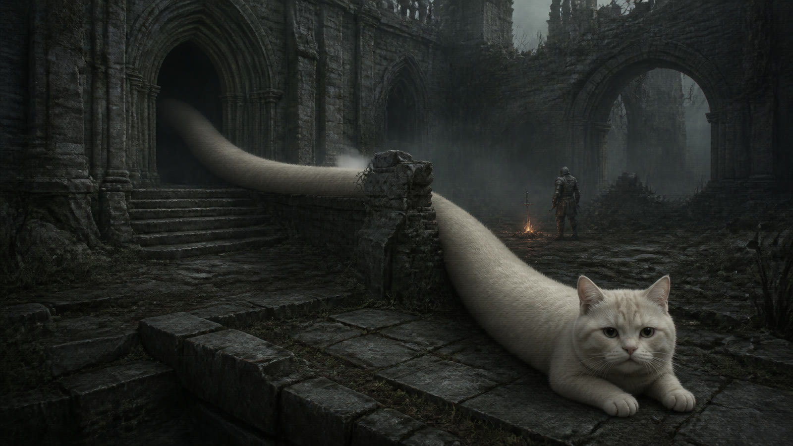 Bonfire Lit Beside the Cat